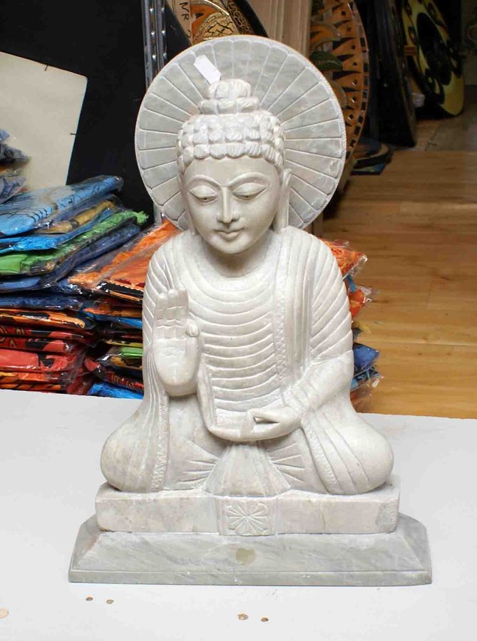 SHIVAJI ARTS Statuette de Bouddha rieur, 20,3 cm, statue de Bouddha debout  de grande taille, Bouddha heureux pour la richesse et la paix, Bouddha